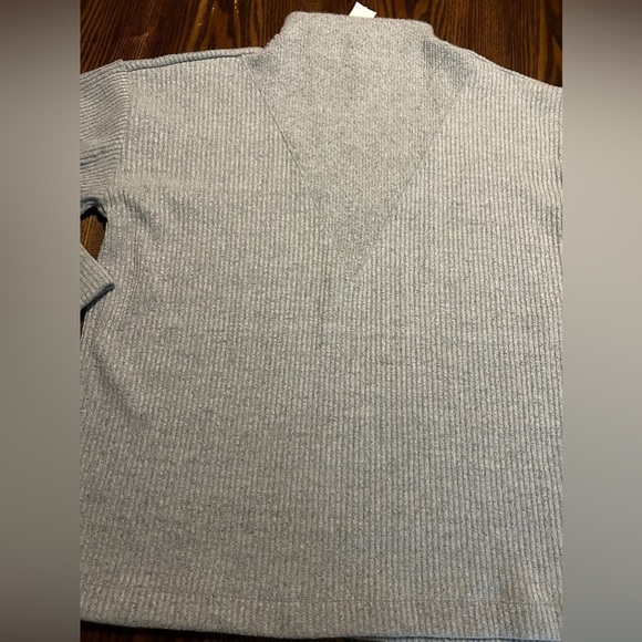 Loft Ribbed Mock Neck pullover sweater women’s Large Gray preppy cozy retro NWT - Picture 13 of 13